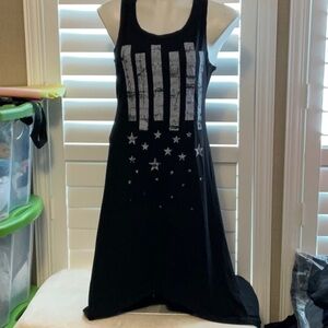 Material Girl Black and White Midi Dress